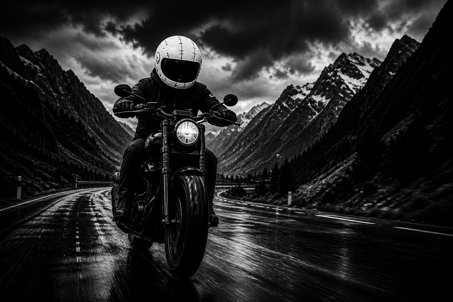 Shift Gremlin rider on mountain road